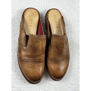 Bed Stu Mules Womens 9.5 Jackie Oxford Brown Vegan Leather Classic Quiet Luxury